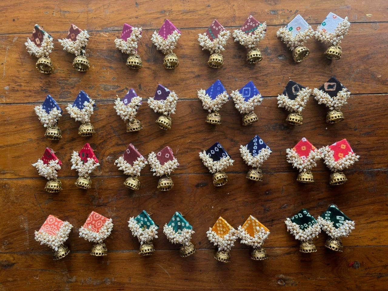 Assorted colours Bandhani Earrings